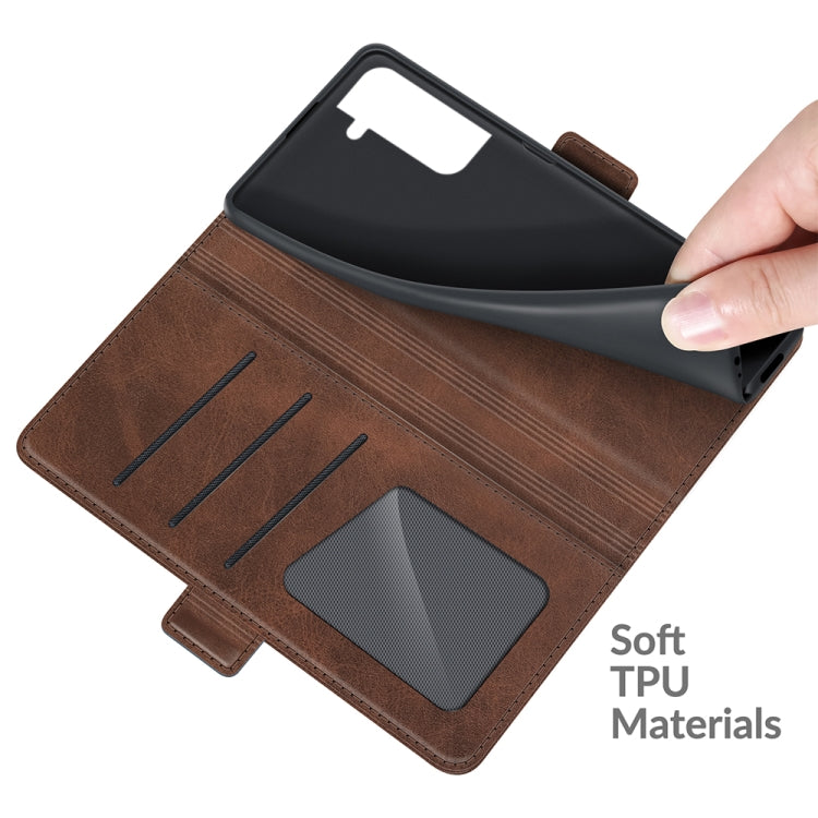 For Samsung Galaxy S22+ 5G Dual-side Magnetic Buckle Horizontal Flip Leather Case with Holder & Card Slots & Wallet