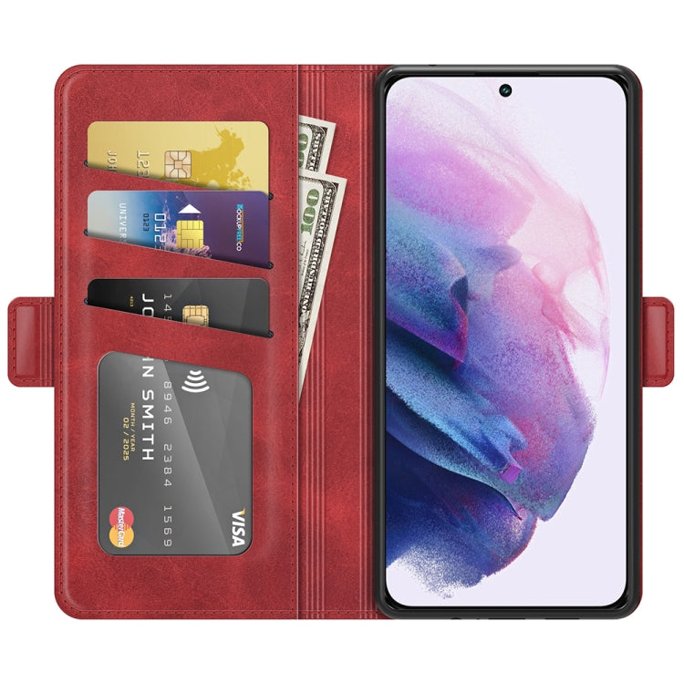 For Samsung Galaxy S22+ 5G Dual-side Magnetic Buckle Horizontal Flip Leather Case with Holder & Card Slots & Wallet