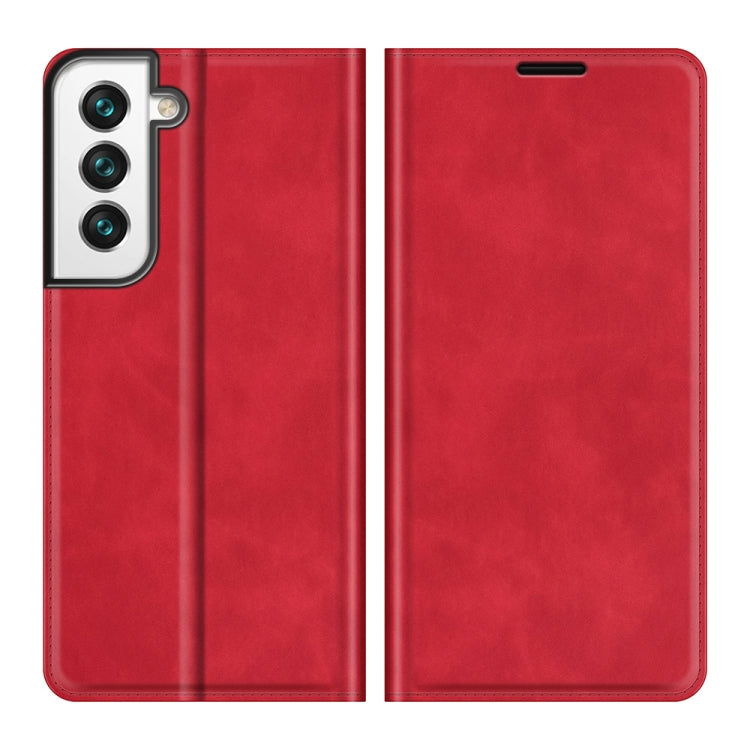 For Samsung Galaxy S22 5G Retro-skin Business Magnetic Suction Leather Case with Holder & Card Slots & Wallet