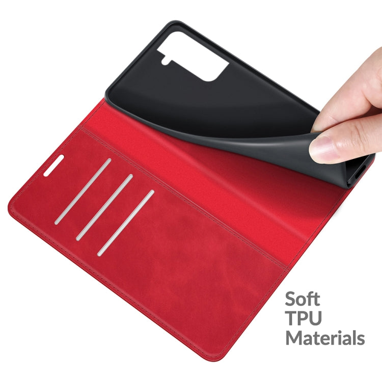 For Samsung Galaxy S22 5G Retro-skin Business Magnetic Suction Leather Case with Holder & Card Slots & Wallet