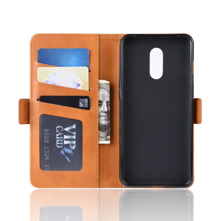 Dual-side Magnetic Buckle Horizontal Flip Leather Case for OnePlus 7, with Holder & Card Slots & Wallet & Photo Frame