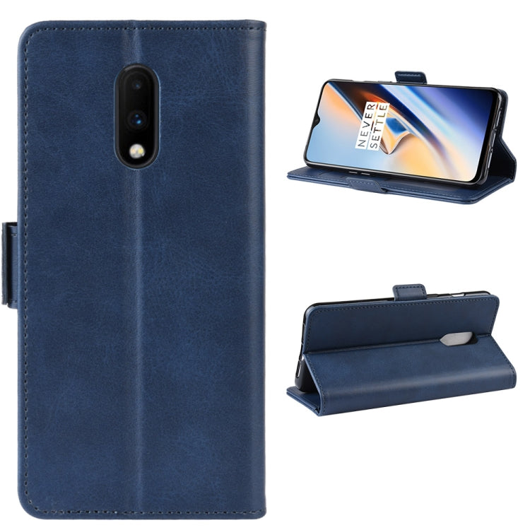 Dual-side Magnetic Buckle Horizontal Flip Leather Case for OnePlus 7, with Holder & Card Slots & Wallet & Photo Frame