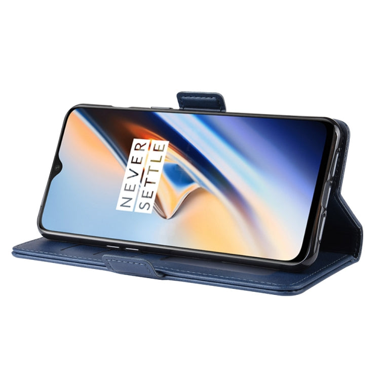 Dual-side Magnetic Buckle Horizontal Flip Leather Case for OnePlus 7, with Holder & Card Slots & Wallet & Photo Frame