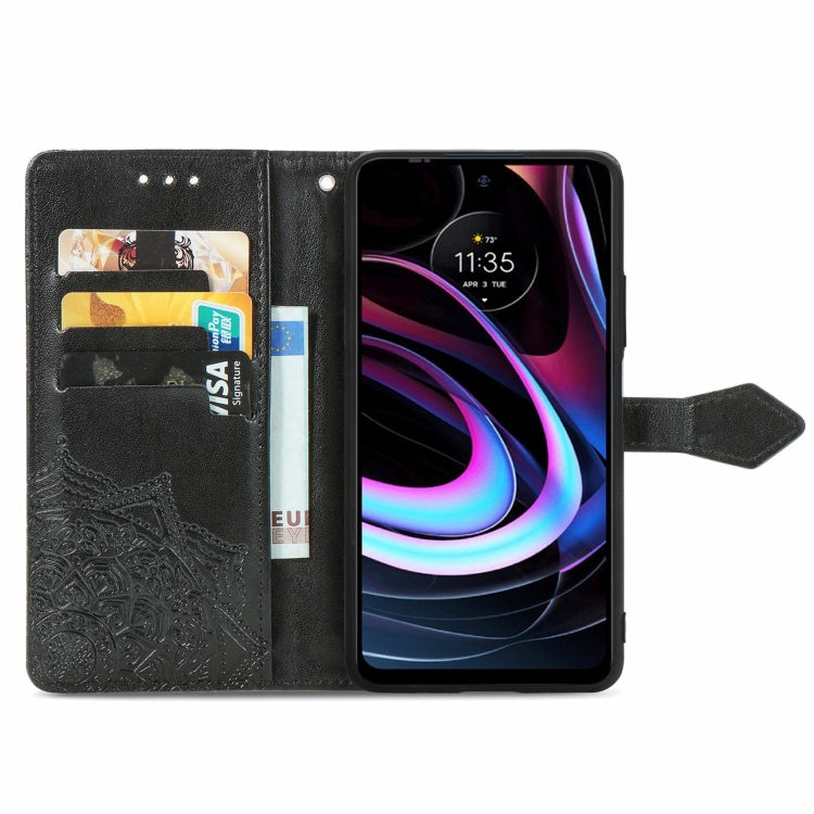 For Motorola Edge 2021 Mandala Embossing Pattern Horizontal Flip Leather Case with Holder & Card Slots & Wallet & Lanyard