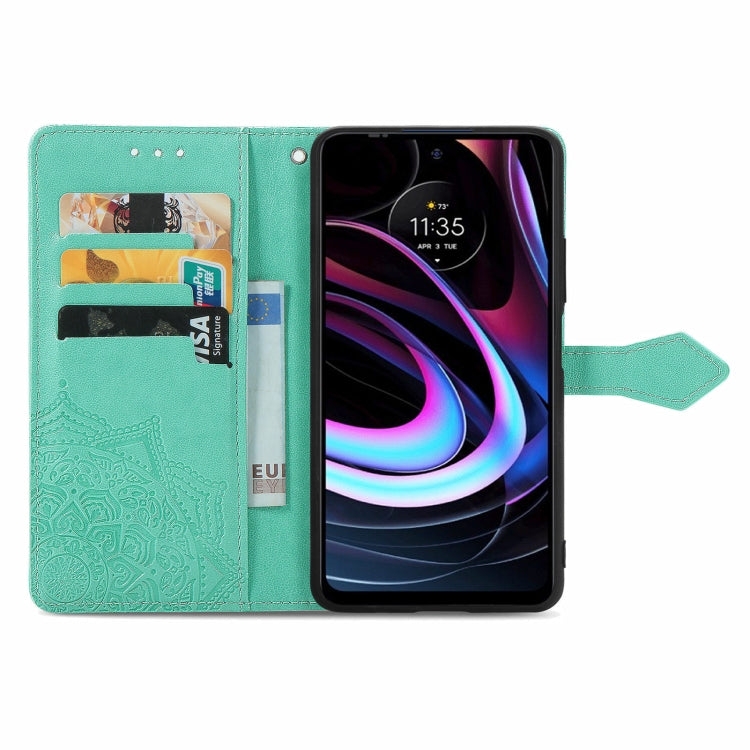 For Motorola Edge 2021 Mandala Embossing Pattern Horizontal Flip Leather Case with Holder & Card Slots & Wallet & Lanyard