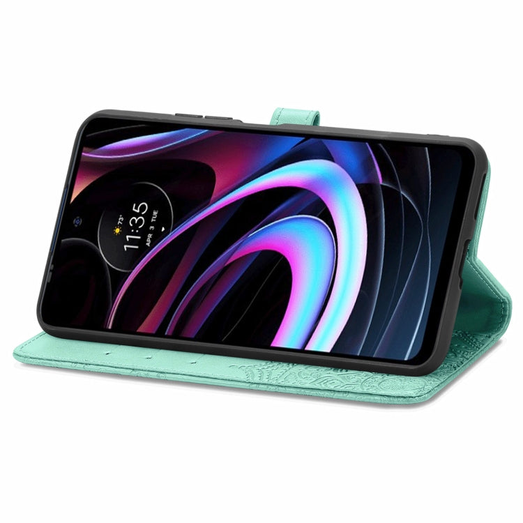 For Motorola Edge 2021 Mandala Embossing Pattern Horizontal Flip Leather Case with Holder & Card Slots & Wallet & Lanyard