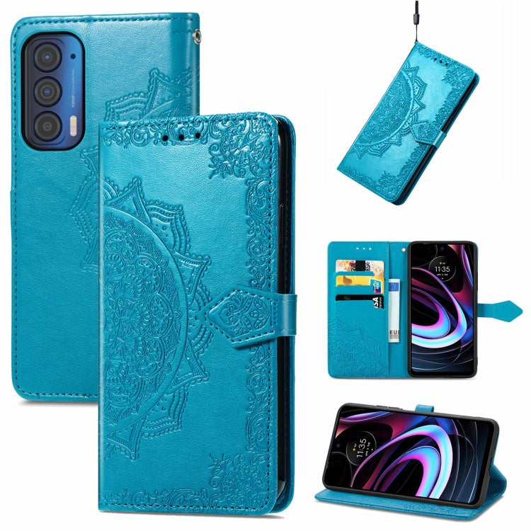 For Motorola Edge 2021 Mandala Embossing Pattern Horizontal Flip Leather Case with Holder & Card Slots & Wallet & Lanyard