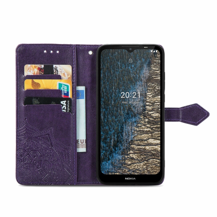 For Nokia C20 Mandala Embossing Pattern Horizontal Flip Leather Case with Holder & Card Slots & Wallet & Lanyard