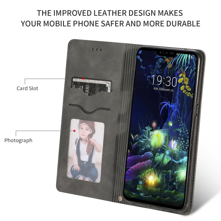 Retro Skin Feel Business Magnetic Horizontal Flip Leather Case for LG V50 & LG V50 ThinQ