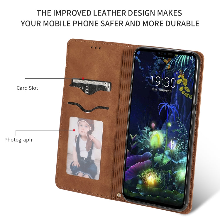 Retro Skin Feel Business Magnetic Horizontal Flip Leather Case for LG V50 & LG V50 ThinQ