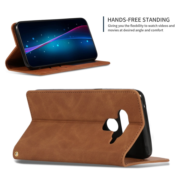 Retro Skin Feel Business Magnetic Horizontal Flip Leather Case for LG V50 & LG V50 ThinQ