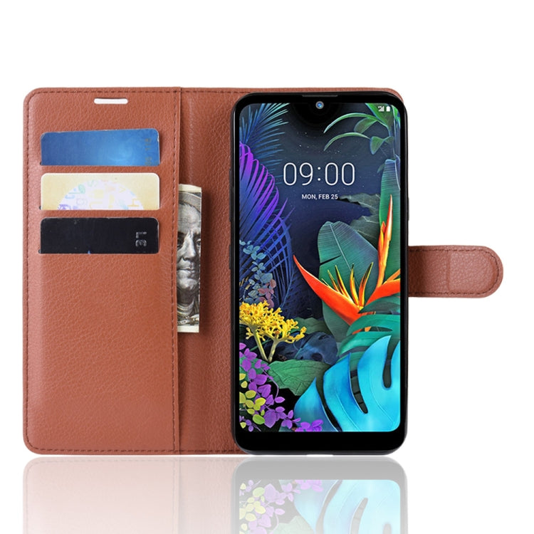 Litchi Skin PU Leather Wallet Stand Mobile Casing for LG K50