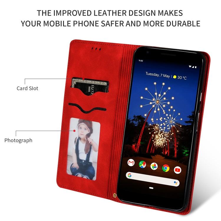Retro Skin Feel Business Magnetic Horizontal Flip Leather Case for Google Pixel 3A XL