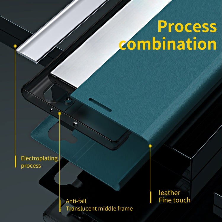 For Xiaomi Mi 11T / 11T Pro Side Electroplated Magnetic Ultra-Thin Horizontal Flip Leather Case with Holder