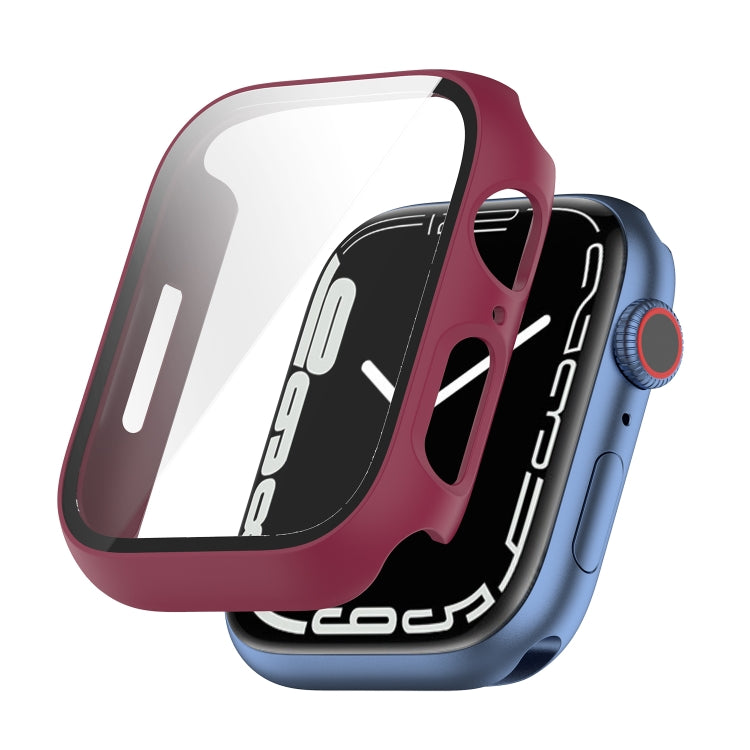 Shockproof PC Protective Case with Tempered Glass Film For Apple Watch Series 8 / 7 45mm