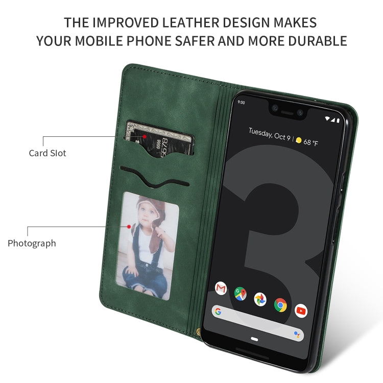 Retro Skin Feel Business Magnetic Horizontal Flip Leather Case for Google Pixel 3 XL