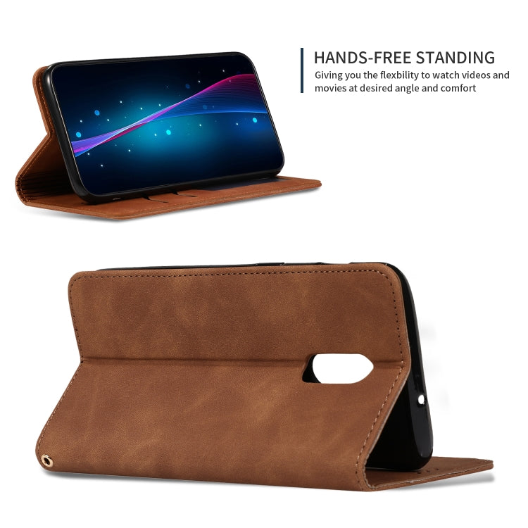 Retro Skin Feel Business Magnetic Horizontal Flip Leather Case for OnePlus 6T