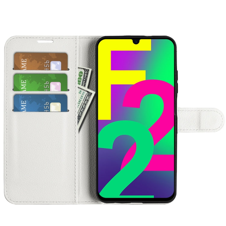 For Samsung Galaxy F22 Litchi Texture Horizontal Flip Protective Case with Holder & Card Slots & Wallet