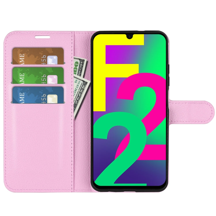 For Samsung Galaxy F22 Litchi Texture Horizontal Flip Protective Case with Holder & Card Slots & Wallet