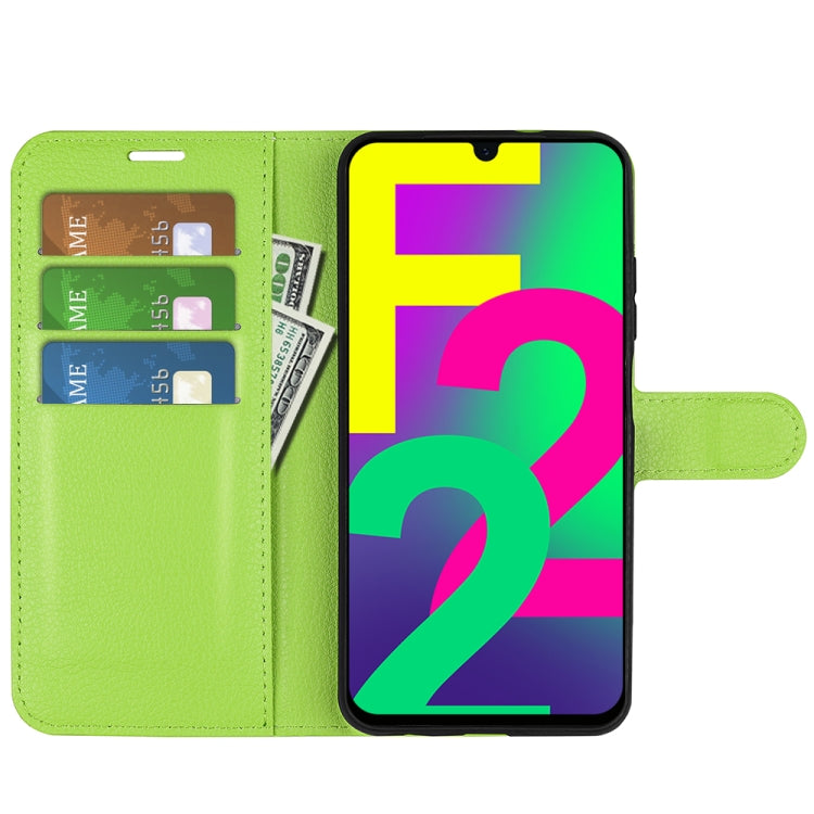 For Samsung Galaxy F22 Litchi Texture Horizontal Flip Protective Case with Holder & Card Slots & Wallet