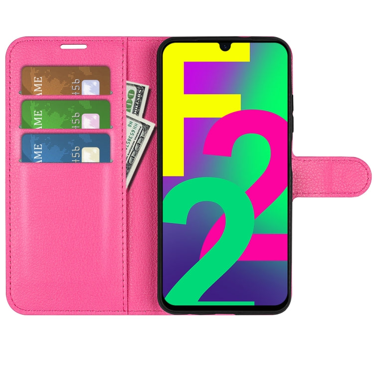 For Samsung Galaxy F22 Litchi Texture Horizontal Flip Protective Case with Holder & Card Slots & Wallet