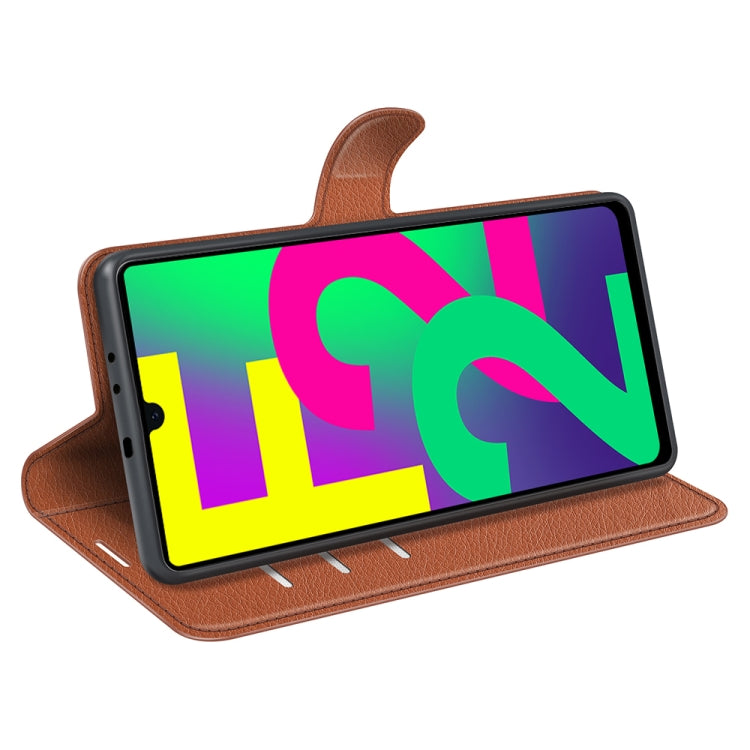 For Samsung Galaxy F22 Litchi Texture Horizontal Flip Protective Case with Holder & Card Slots & Wallet