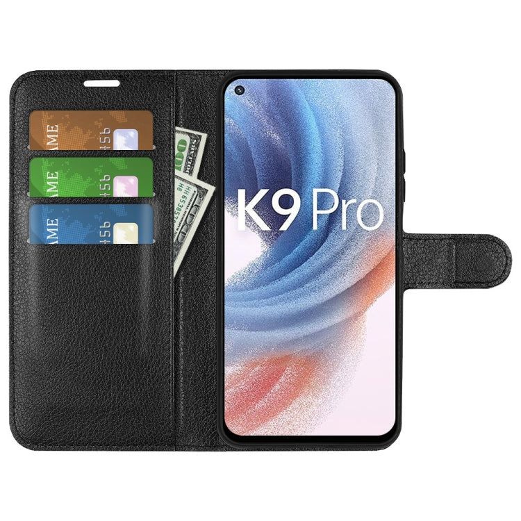 For OPPO K9 Pro Litchi Texture Horizontal Flip Protective Case with Holder & Card Slots & Wallet