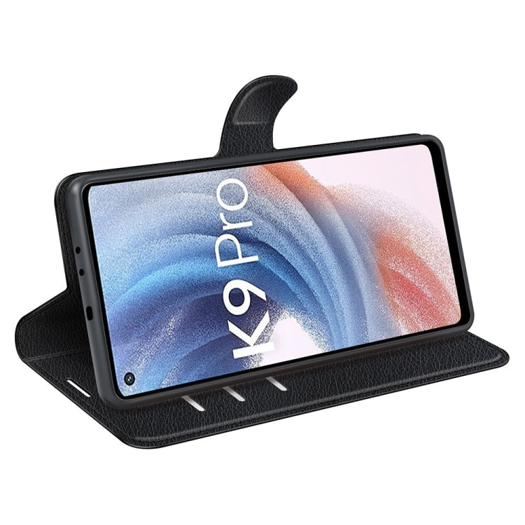 For OPPO K9 Pro Litchi Texture Horizontal Flip Protective Case with Holder & Card Slots & Wallet