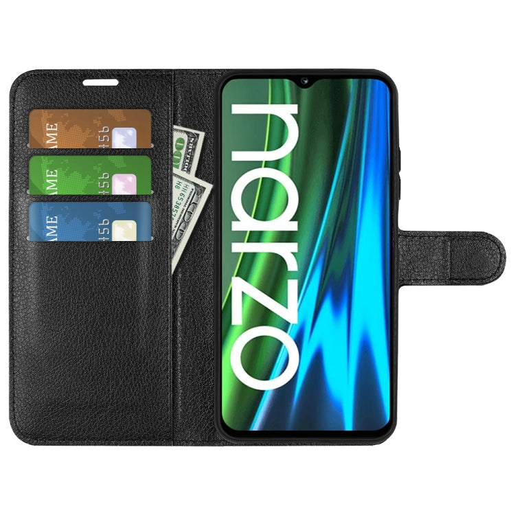 For OPPO Realme Narzo 50i Litchi Texture Horizontal Flip Protective Case with Holder & Card Slots & Wallet