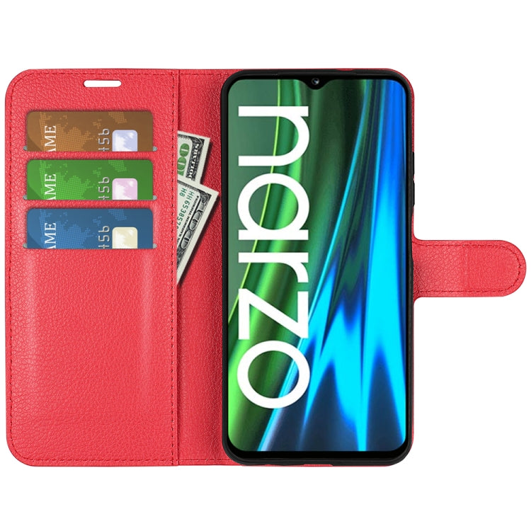 For OPPO Realme Narzo 50i Litchi Texture Horizontal Flip Protective Case with Holder & Card Slots & Wallet