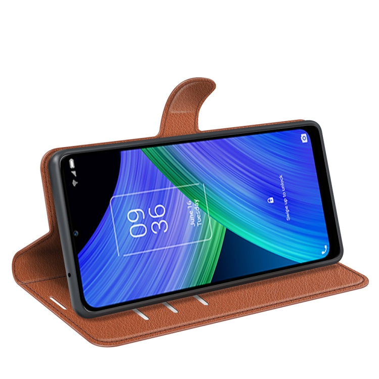 For TCL 20 R 5G Litchi Texture Horizontal Flip Phone Protective Case with Holder & Card Slots & Wallet