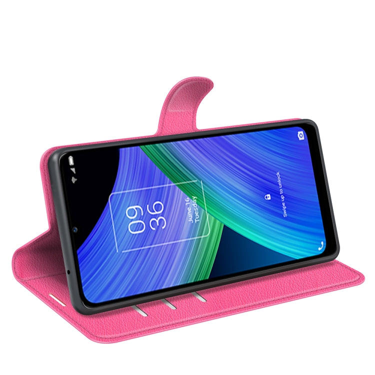 For TCL 20 R 5G Litchi Texture Horizontal Flip Phone Protective Case with Holder & Card Slots & Wallet