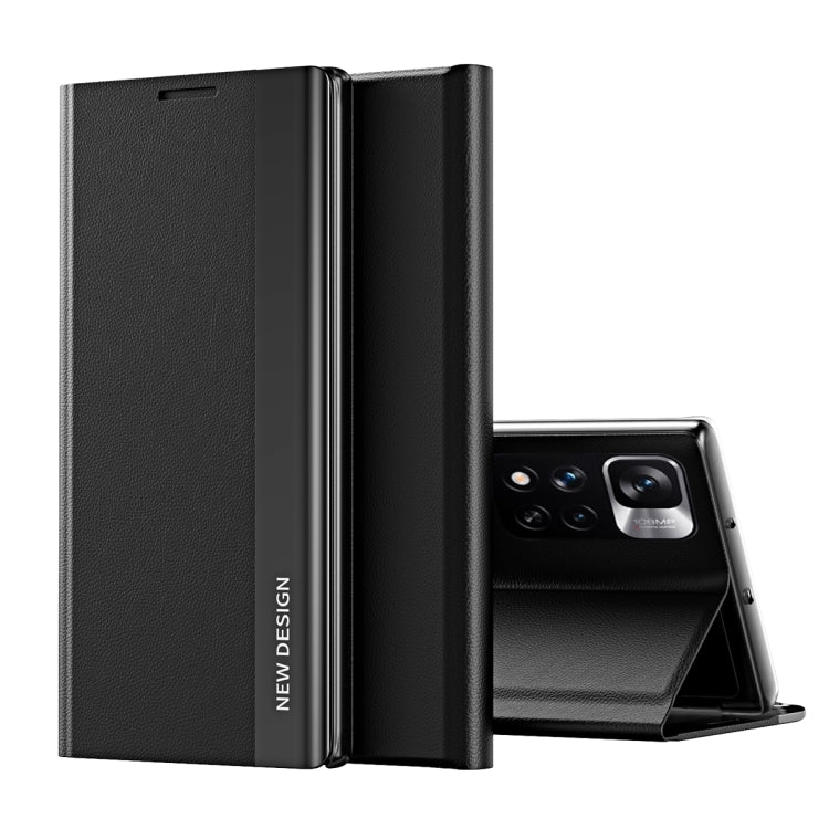 International Version For Xiaomi Redmi Note 11 Pro /Note 11 Pro+ Side Electroplated Magnetic Leather Phone Case with  Holder