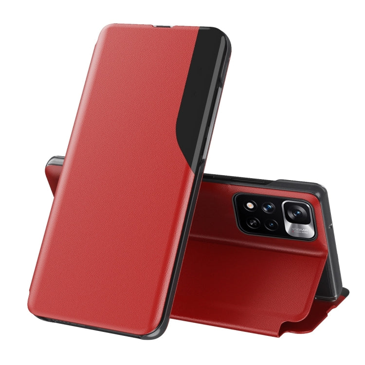 For Xiaomi Redmi Note 11 Attraction Flip Holder Leather Phone Case