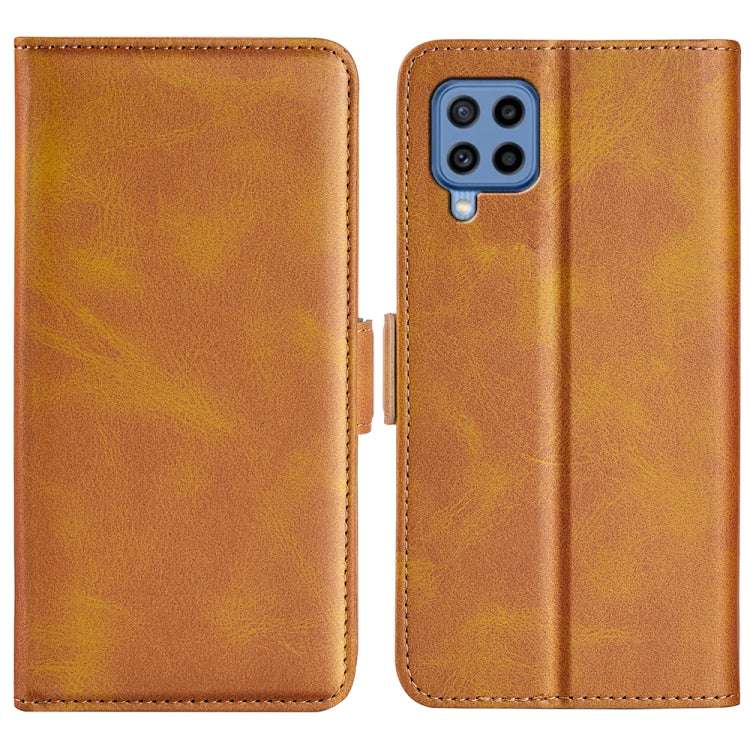 For Samsung Galaxy M22 Dual-side Magnetic Buckle Horizontal Flip Leather Case with Holder & Card Slots & Wallet