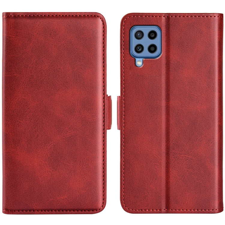 For Samsung Galaxy M22 Dual-side Magnetic Buckle Horizontal Flip Leather Case with Holder & Card Slots & Wallet