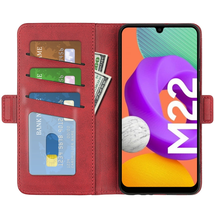 For Samsung Galaxy M22 Dual-side Magnetic Buckle Horizontal Flip Leather Case with Holder & Card Slots & Wallet