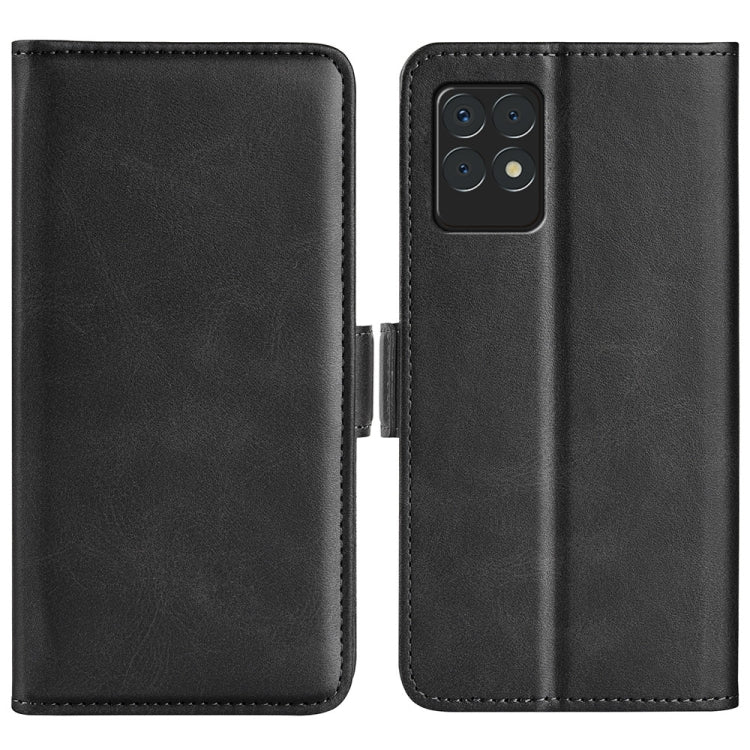 For OPPO Realme 8i Dual-side Magnetic Buckle Horizontal Flip Leather Case with Holder & Card Slots & Wallet