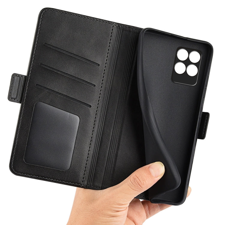 For OPPO Realme 8i Dual-side Magnetic Buckle Horizontal Flip Leather Case with Holder & Card Slots & Wallet