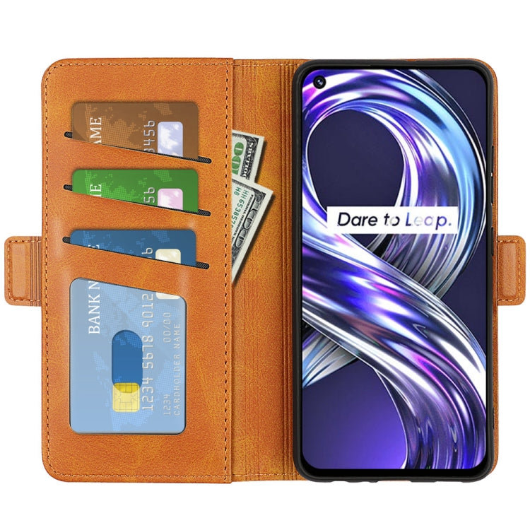 For OPPO Realme 8i Dual-side Magnetic Buckle Horizontal Flip Leather Case with Holder & Card Slots & Wallet