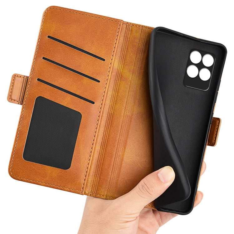 For OPPO Realme 8i Dual-side Magnetic Buckle Horizontal Flip Leather Case with Holder & Card Slots & Wallet