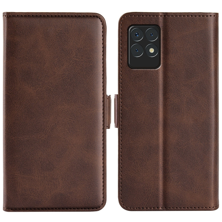 For OPPO Realme 8i Dual-side Magnetic Buckle Horizontal Flip Leather Case with Holder & Card Slots & Wallet
