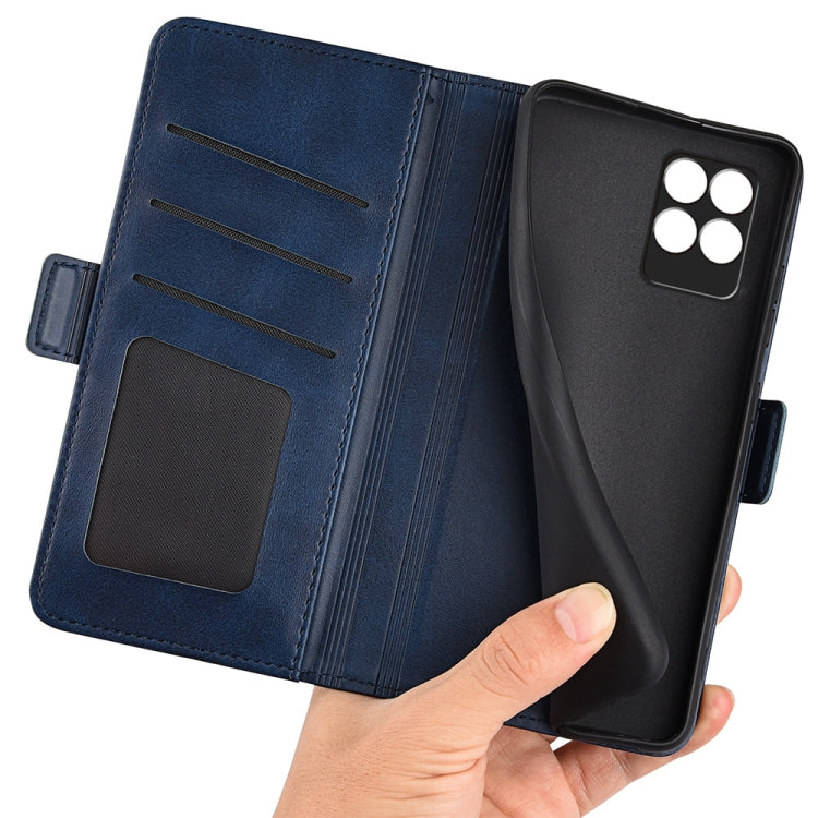 For OPPO Realme 8i Dual-side Magnetic Buckle Horizontal Flip Leather Case with Holder & Card Slots & Wallet