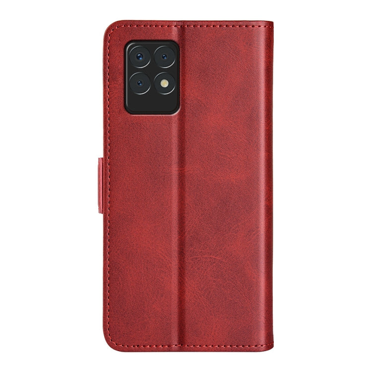 For OPPO Realme 8i Dual-side Magnetic Buckle Horizontal Flip Leather Case with Holder & Card Slots & Wallet