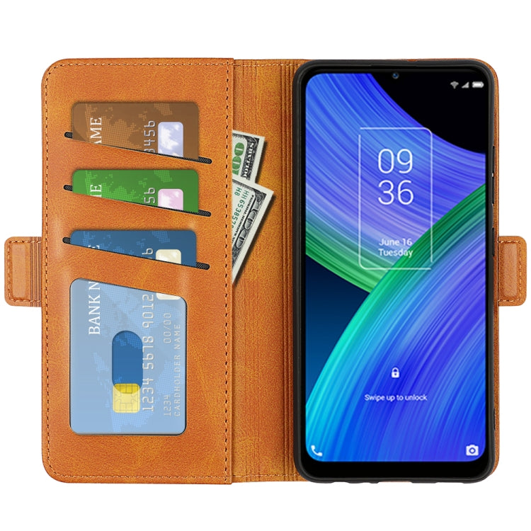 For TCL 20 R 5G  Dual-side Magnetic Buckle Horizontal Flip Phone Leather Case with Holder & Card Slots & Wallet