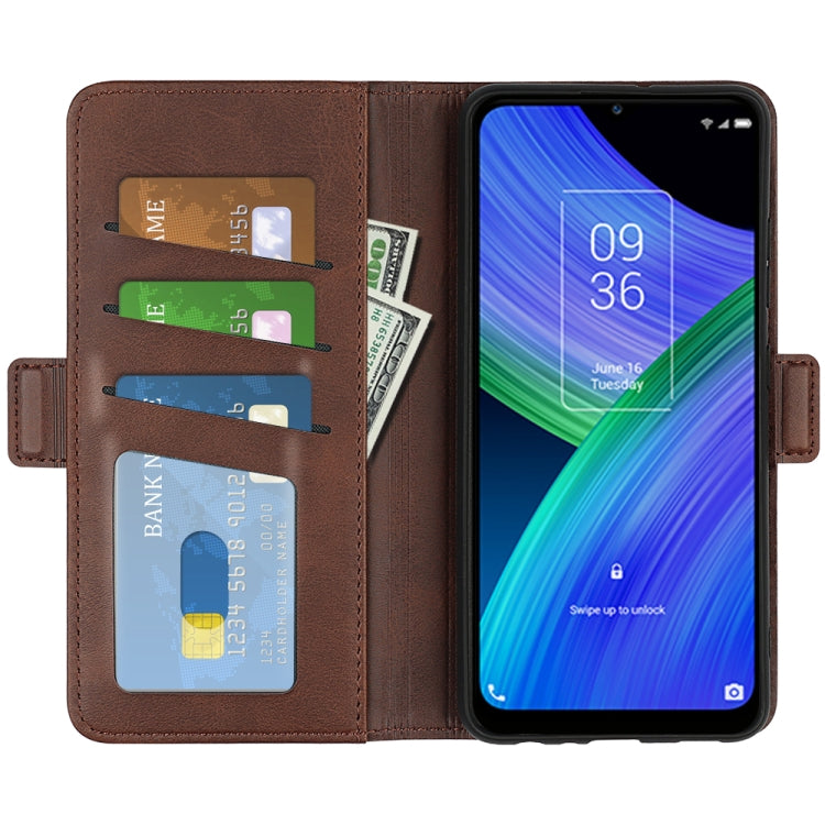 For TCL 20 R 5G  Dual-side Magnetic Buckle Horizontal Flip Phone Leather Case with Holder & Card Slots & Wallet