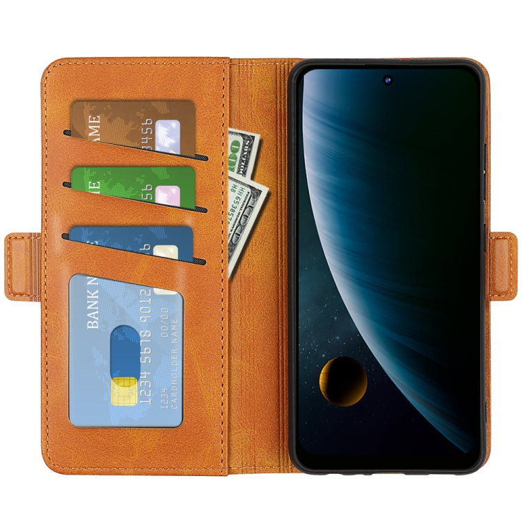 For ZTE Blade V30 Dual-side Magnetic Buckle Horizontal Flip Phone Leather Case with Holder & Card Slots & Wallet