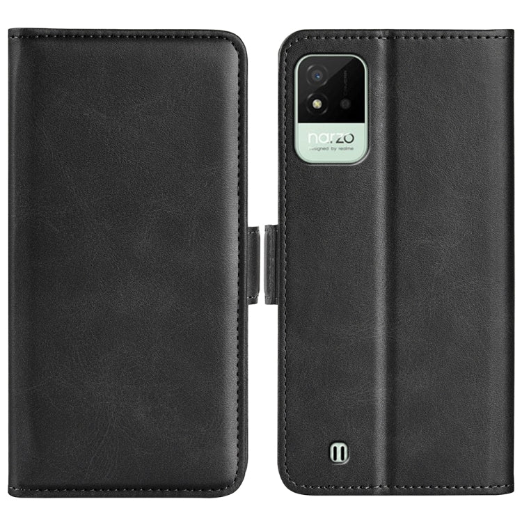 For OPPO Realme Narzo 50i Dual-side Magnetic Buckle Horizontal Flip Leather Case with Holder & Card Slots & Wallet