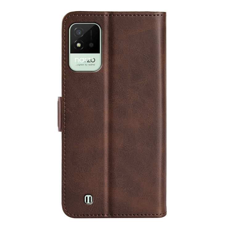 For OPPO Realme Narzo 50i Dual-side Magnetic Buckle Horizontal Flip Leather Case with Holder & Card Slots & Wallet