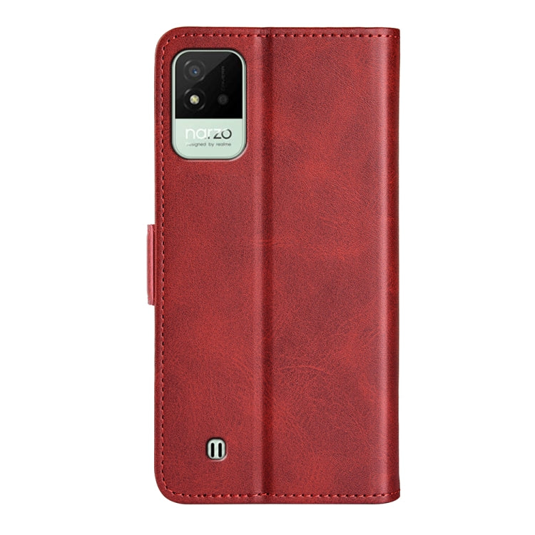 For OPPO Realme Narzo 50i Dual-side Magnetic Buckle Horizontal Flip Leather Case with Holder & Card Slots & Wallet